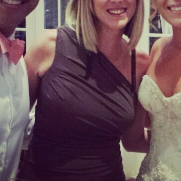 Suzi Chin Asymmetrical One Shoulder Cocktail Dress - Picture 8 of 10